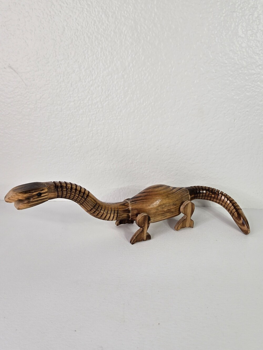 Articulated Flexible Wooden Dinosaur Brontosaurus Hand Carved Toy Figure‎ Unique